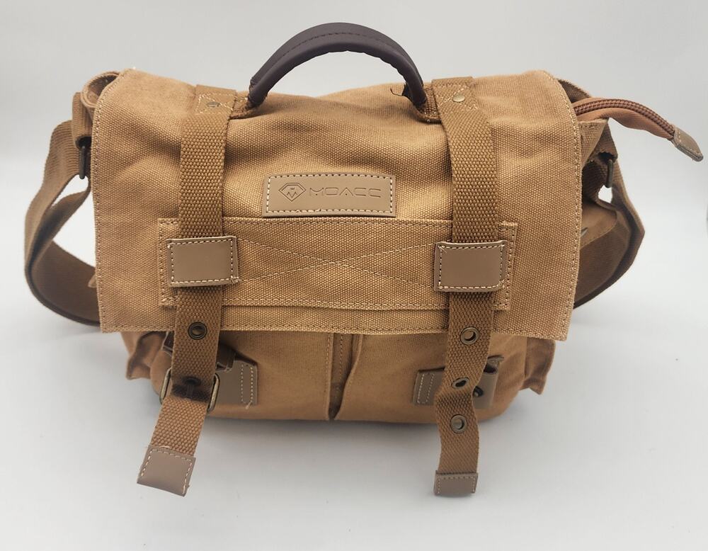 MOACC Canvas Camera Tote Bag Tan Beige Handle and Strap